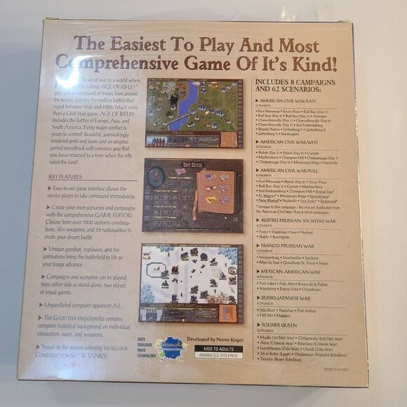 Age of Rifles 1846-1905 Wargame Construction Set III  DOS CD ROM PC 1996 Big Box - Picture 3 of 8